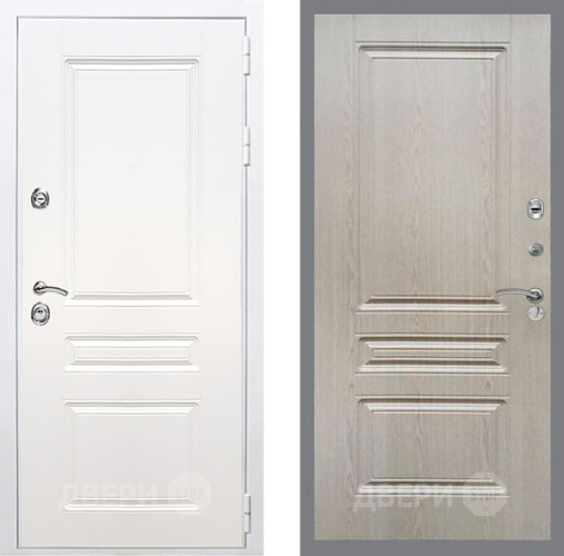 Входная металлическая Дверь Рекс (REX) Премиум-н Силк Сноу FL-243 Беленый дуб в Орехово-Зуево