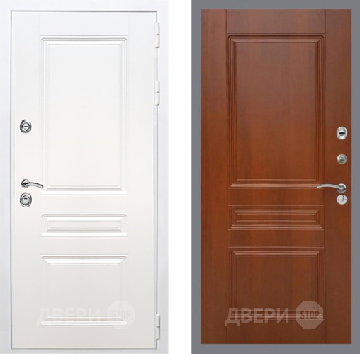 Входная металлическая Дверь Рекс (REX) Премиум-н Силк Сноу FL-243 Итальянский орех в Орехово-Зуево