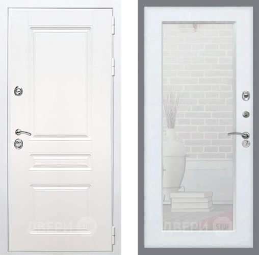 Дверь Рекс (REX) Премиум-н Силк Сноу Зеркало Пастораль Силк Сноу в Орехово-Зуево