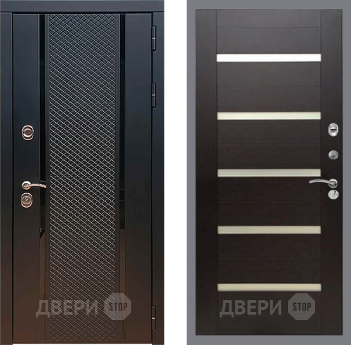 Входная металлическая Дверь Рекс (REX) 25 СБ-14 стекло белое венге поперечный в Орехово-Зуево